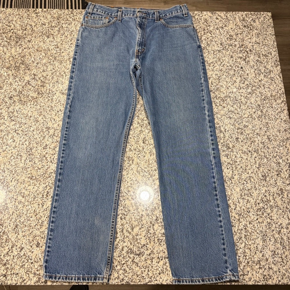 Vintage Levi's 505 Jeans 36x32 Medium Wash Regular Straight USA Made Y2K⁠
